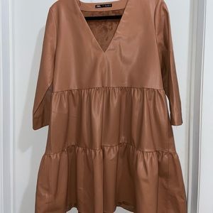 Faux leather dress